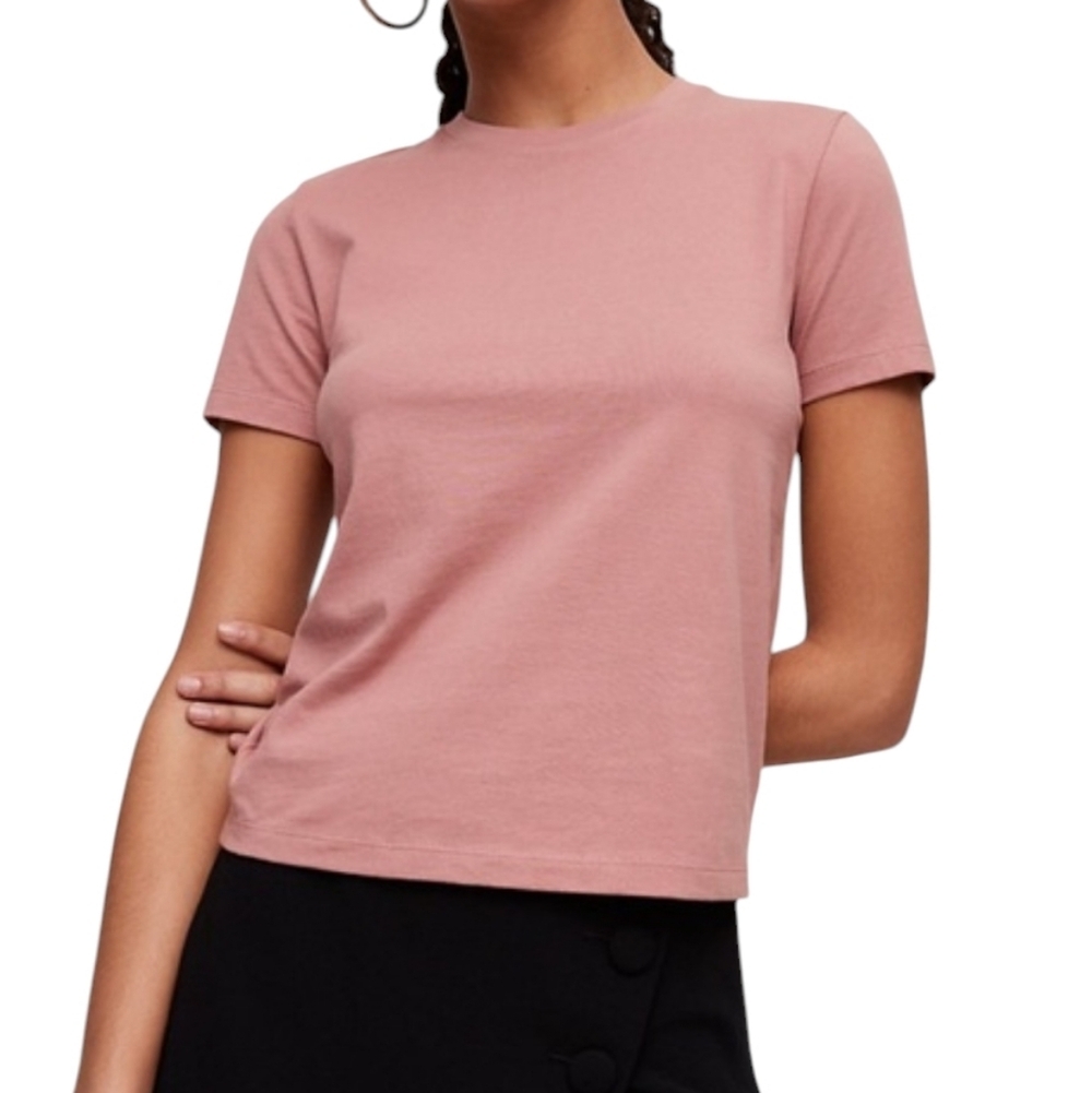 Aritzia Babaton Dillon T Shirt Women Medium Pink Cotton Short Sleeve Tee